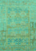 Machine Washable Abstract Turquoise Modern Area Rugs, wshabs1219turq