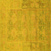 Square Abstract Yellow Modern Rug, abs1219yw