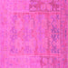 Square Abstract Pink Modern Rug, abs1219pnk