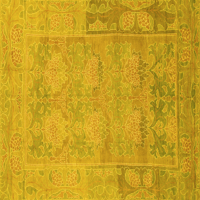 Square Machine Washable Abstract Yellow Modern Rug, wshabs1219yw