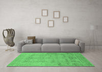 Machine Washable Abstract Emerald Green Modern Rug, wshabs1219emgrn