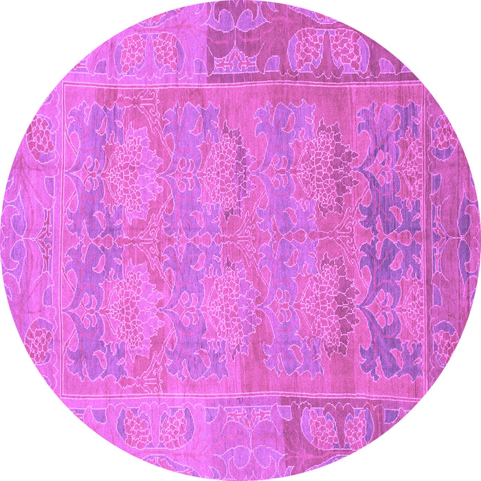 Round Abstract Purple Modern Rug, abs1219pur