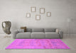 Machine Washable Abstract Purple Modern Area Rugs in a Living Room, wshabs1219pur
