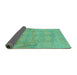 Sideview of Abstract Turquoise Modern Rug, abs1219turq