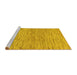 Sideview of Machine Washable Solid Yellow Modern Rug, wshabs121yw