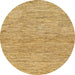 Round Abstract Cinnamon Brown Solid Rug, abs121