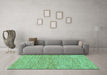 Machine Washable Solid Turquoise Modern Area Rugs in a Living Room,, wshabs121turq
