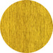 Round Solid Yellow Modern Rug, abs121yw