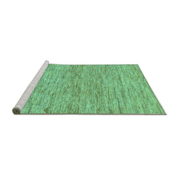 Sideview of Machine Washable Solid Turquoise Modern Area Rugs, wshabs121turq