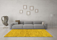 Machine Washable Solid Yellow Modern Rug, wshabs121yw