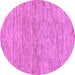 Round Machine Washable Solid Purple Modern Area Rugs, wshabs121pur