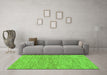 Machine Washable Solid Green Modern Area Rugs in a Living Room,, wshabs121grn