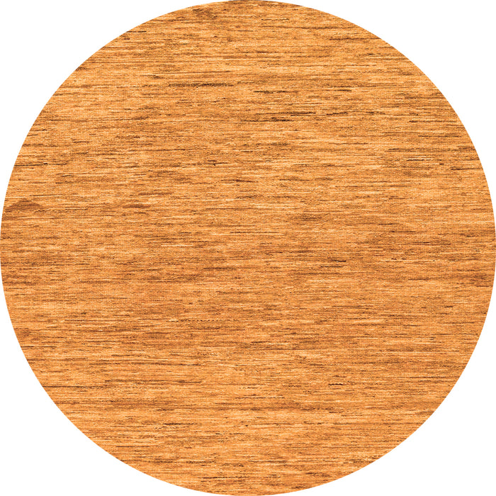 Round Solid Orange Modern Rug, abs121org
