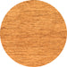 Round Machine Washable Solid Orange Modern Area Rugs, wshabs121org