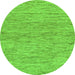 Round Solid Green Modern Rug, abs121grn