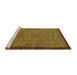 Sideview of Machine Washable Abstract Dark Golden Brown Rug, wshabs122