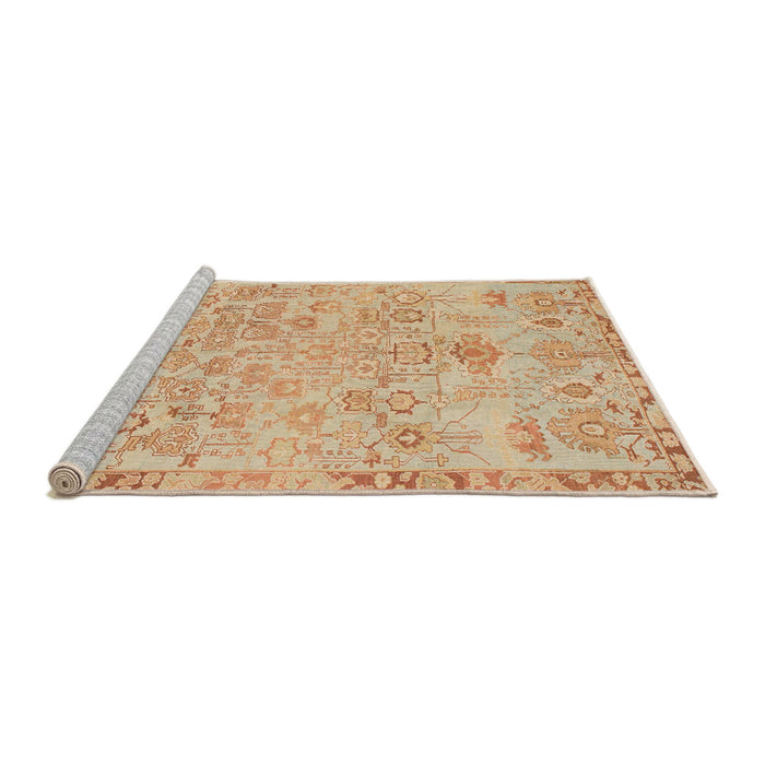 Sideview of Machine Washable Abstract Orange Rug, wshabs1220