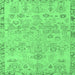 Square Machine Washable Abstract Emerald Green Modern Area Rugs, wshabs1220emgrn