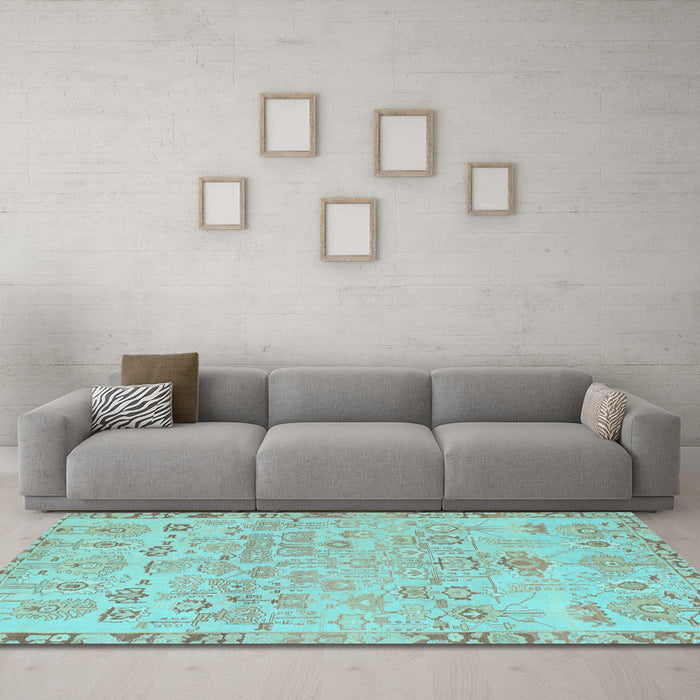 Machine Washable Abstract Light Blue Modern Rug in a Living Room, wshabs1220lblu