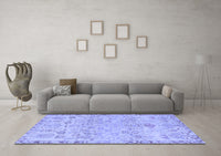 Machine Washable Abstract Blue Modern Rug, wshabs1220blu