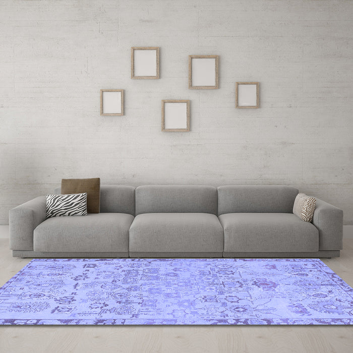 Machine Washable Abstract Blue Modern Rug in a Living Room, wshabs1220blu