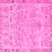 Square Machine Washable Abstract Pink Modern Rug, wshabs1220pnk