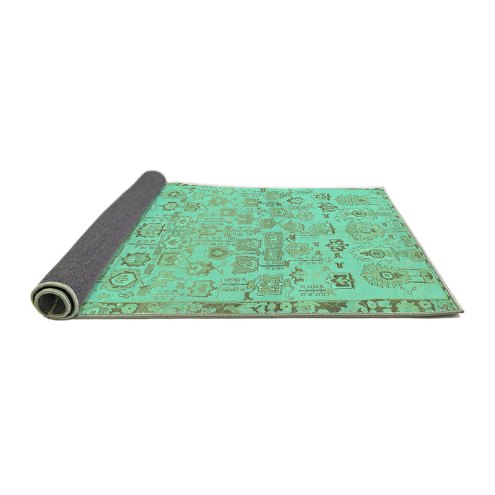 Sideview of Abstract Turquoise Modern Rug, abs1220turq
