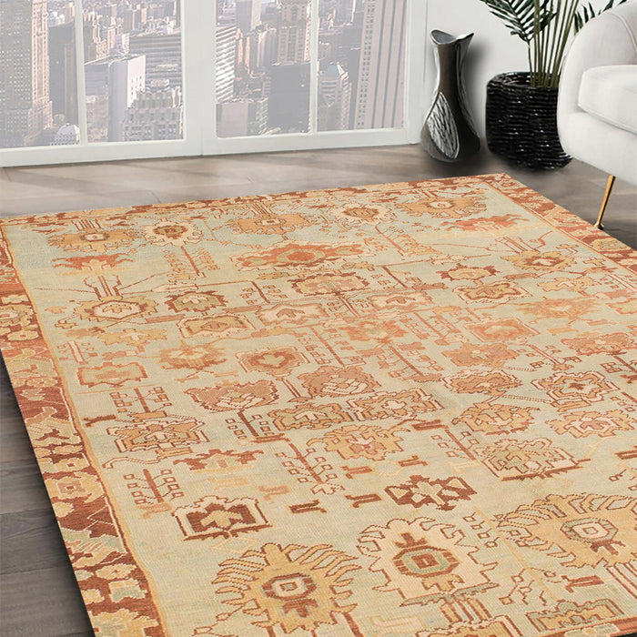 Abstract Orange Modern Rug in Family Room, abs1220