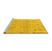 Sideview of Machine Washable Abstract Yellow Modern Rug, wshabs1220yw