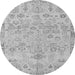 Round Machine Washable Abstract Gray Modern Rug, wshabs1220gry