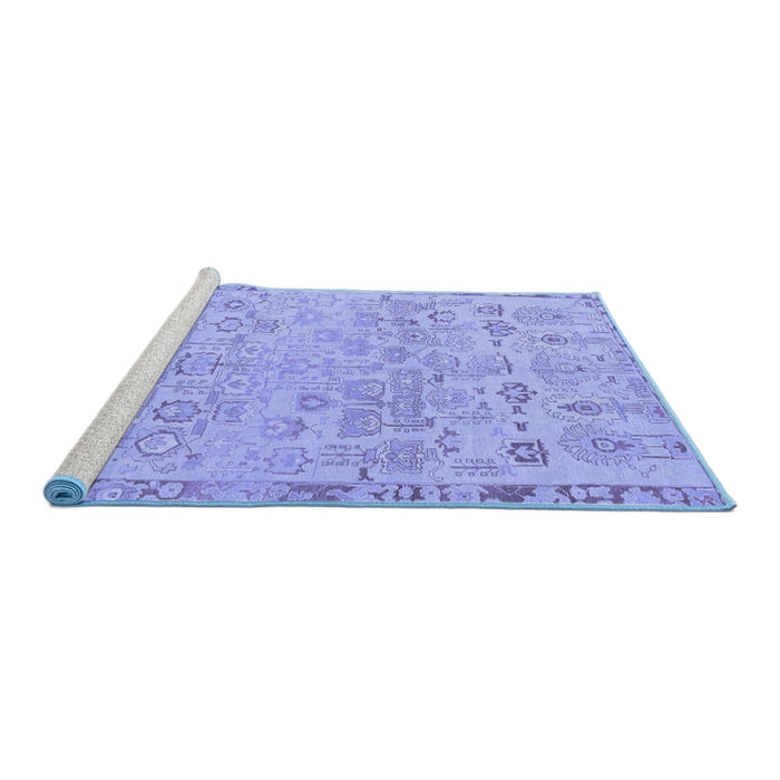 Sideview of Machine Washable Abstract Blue Modern Rug, wshabs1220blu