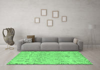 Machine Washable Abstract Emerald Green Modern Rug, wshabs1220emgrn