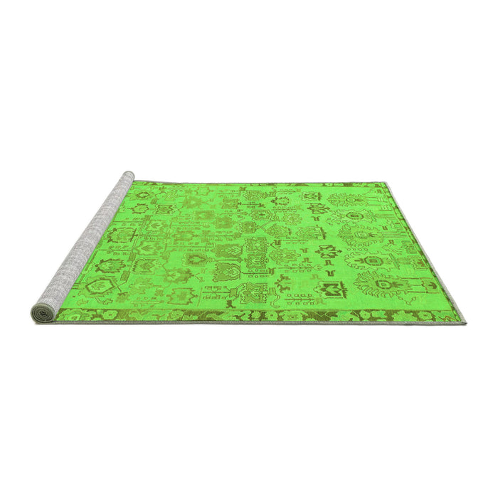 Sideview of Machine Washable Abstract Green Modern Area Rugs, wshabs1220grn