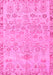 Machine Washable Abstract Pink Modern Rug, wshabs1220pnk