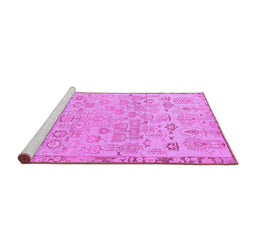 Sideview of Machine Washable Abstract Purple Modern Area Rugs, wshabs1220pur