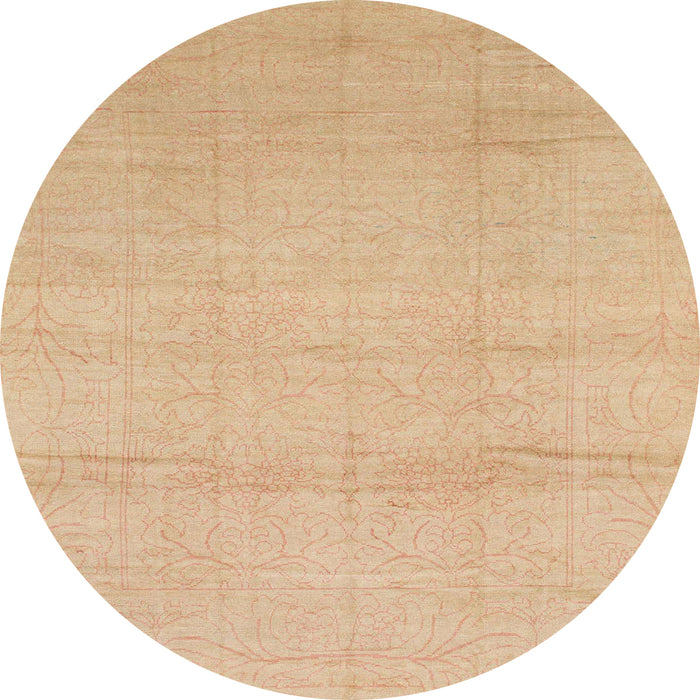 Round Abstract Yellow Modern Rug, abs1221