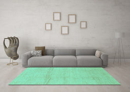 Machine Washable Abstract Turquoise Modern Area Rugs in a Living Room,, wshabs1221turq