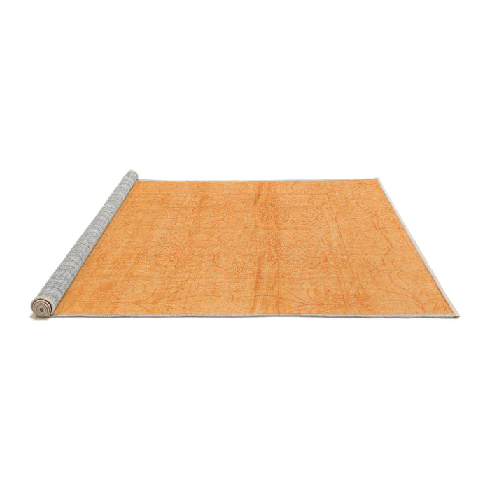 Sideview of Machine Washable Abstract Orange Modern Area Rugs, wshabs1221org
