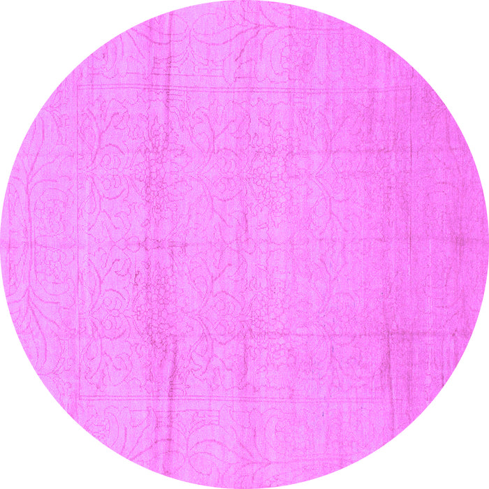 Round Abstract Purple Modern Rug, abs1221pur