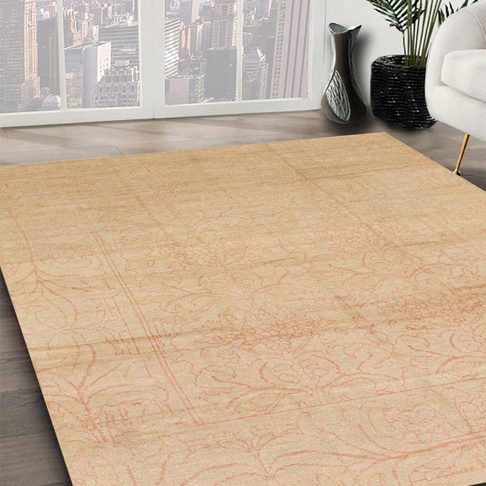 Abstract Yellow Modern Rug in Family Room, abs1221