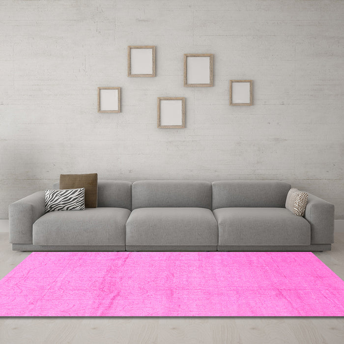 Machine Washable Abstract Pink Modern Rug in a Living Room, wshabs1221pnk