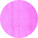 Round Machine Washable Abstract Purple Modern Area Rugs, wshabs1221pur