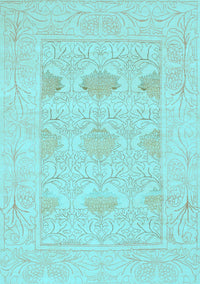 Oriental Light Blue Traditional Rug, abs1222lblu