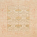 Square Abstract Brown Gold Oriental Rug, abs1222