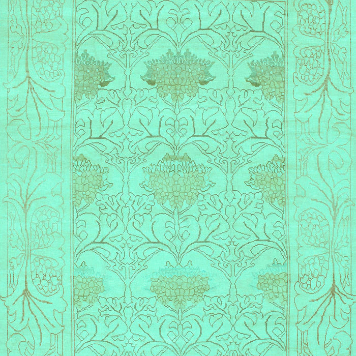 Machine Washable Oriental Turquoise Traditional Area Rugs, wshabs1222turq