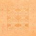 Square Machine Washable Oriental Orange Traditional Area Rugs, wshabs1222org