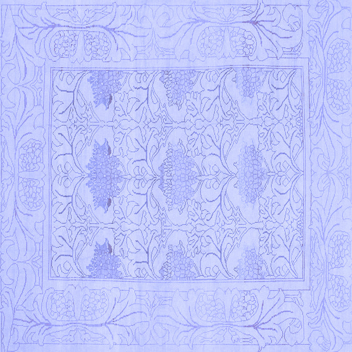 Square Machine Washable Oriental Blue Traditional Rug, wshabs1222blu