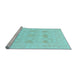 Sideview of Machine Washable Oriental Light Blue Traditional Rug, wshabs1222lblu