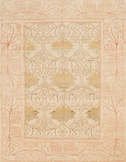 Abstract Brown Gold Oriental Rug, abs1222