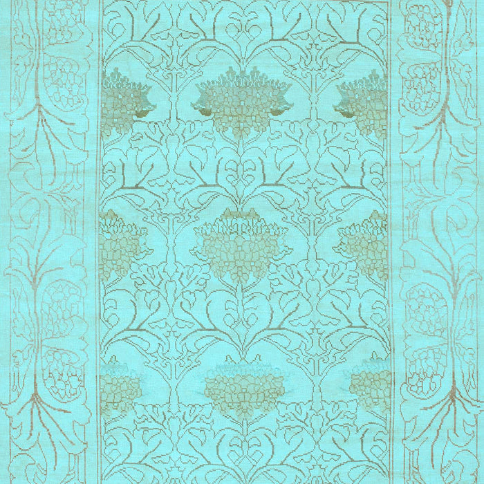 Machine Washable Oriental Light Blue Traditional Rug, wshabs1222lblu